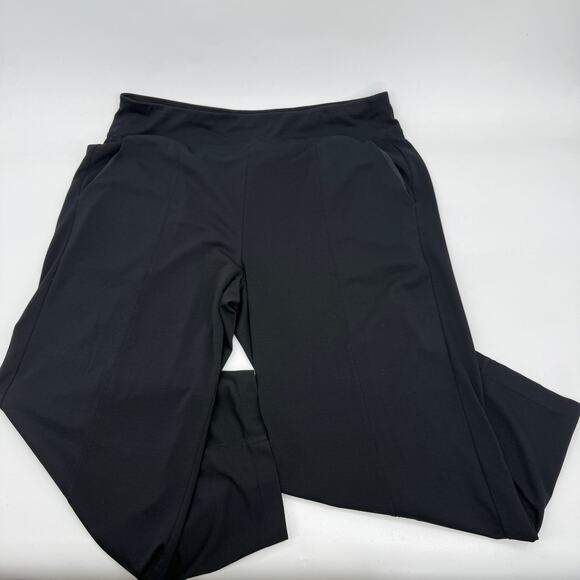 Athleta Pants - ATHLETA Cropped Straight Leg Black Casual Pant Size XL Pockets Pull On Relaxed
